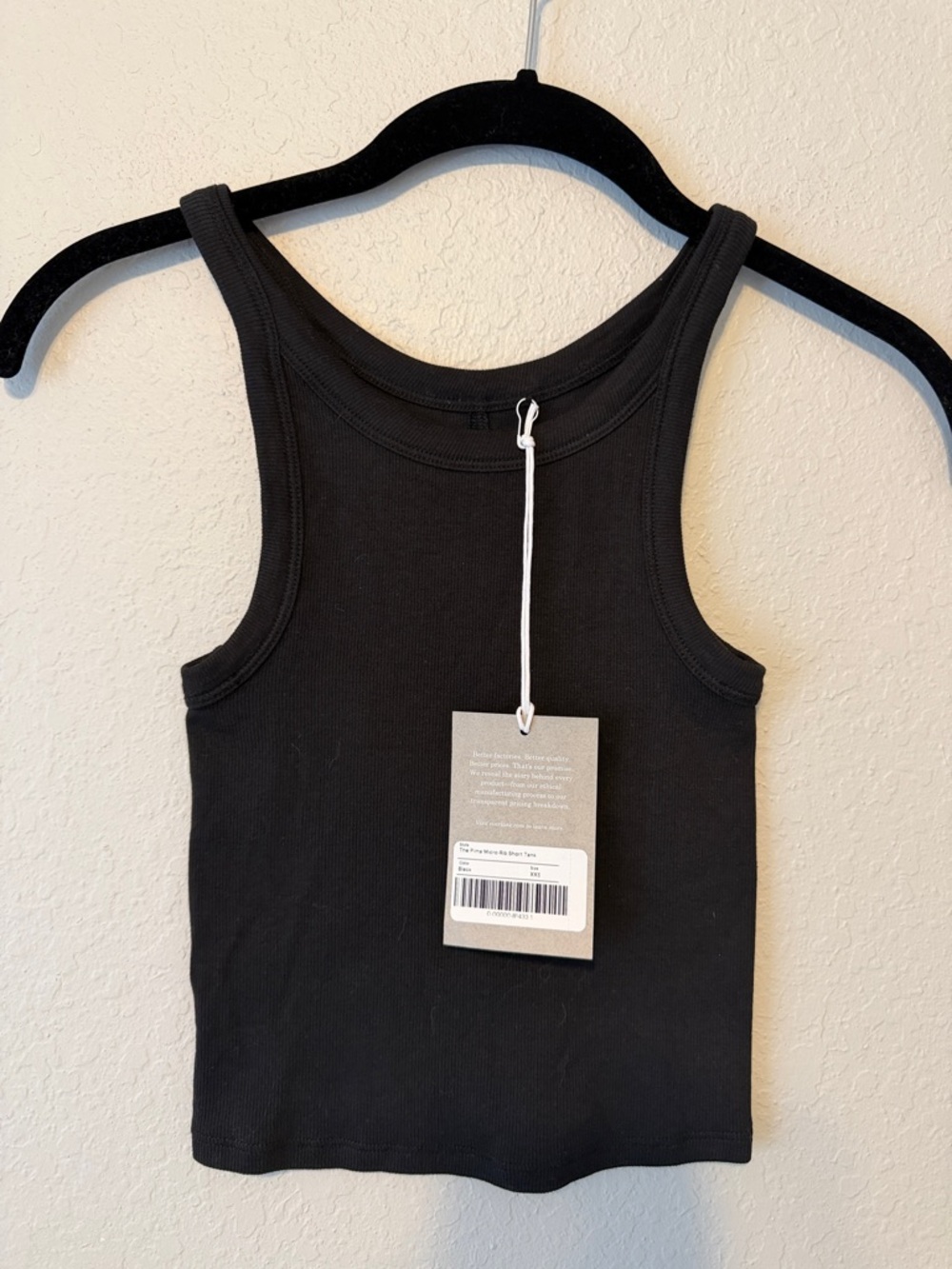 Everlane Black Prima Micro-Rib Tank